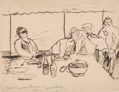 Kväll på terrassen, Bormes, Provence av J.A. Jerichau