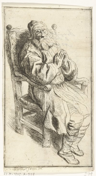 Gammal man sitter i en fåtölj av J.B. Bernaert