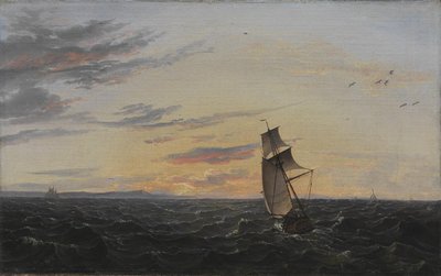 Ett havslandskap. Kusten av ön Rügen i kvällsljus av Johan Christian Dahl