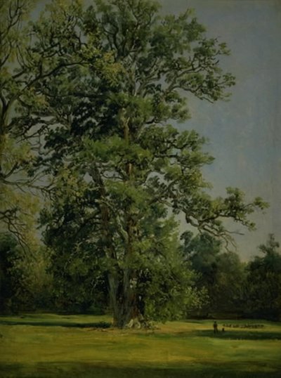 En ek. Utsikt över trädgården vid Wörlitz nära Dessau av Johan Christian Dahl