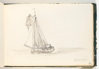 Ett stort segelfartyg i grovt vatten av Johan Christian Dahl