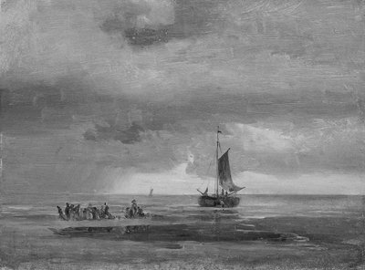 Flat Beach vid solnedgången av Johan Christian Dahl
