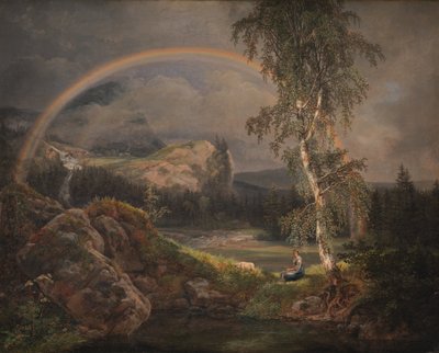 Norskt landskap med en regnbåge av Johan Christian Dahl