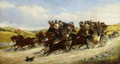Ett lopp från Liverpool till Manchester med en jakt bortom, 1880 av J.C. Maggs