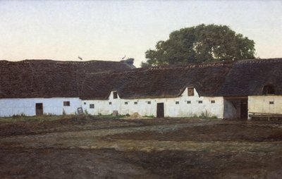 En gård i Vendsyssel. Solnedgång av J.C. Schlichtkrull