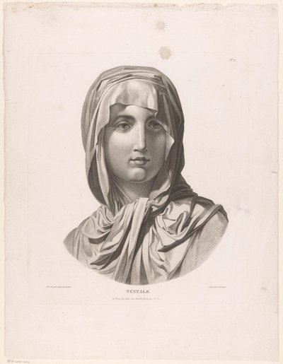 Chef för en vestalisk jungfru Vestale (titel på objekt) av J.F. Cazenave