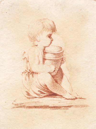 En liten sittande pojke av J.F. Clemens