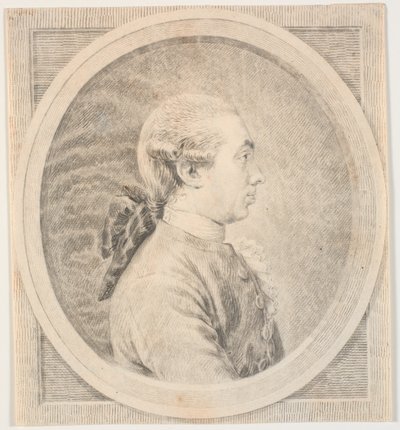 mäns porträtt. Profil till vänster av J.F. Clemens