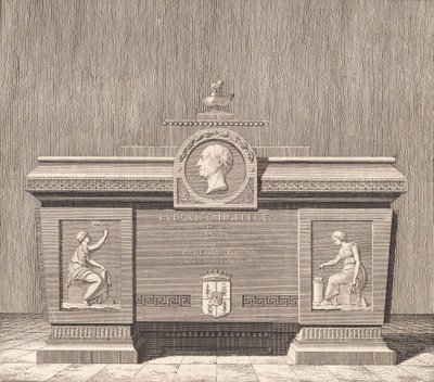 Ludvig Holbergs sarkofag i Sorø av J.F. Clemens