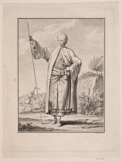 Porträtt av Carsten Niebuhr i arabisk klänning av J.F. Clemens