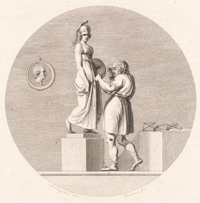 Sergel arbetar i sin ateljé av J.F. Clemens