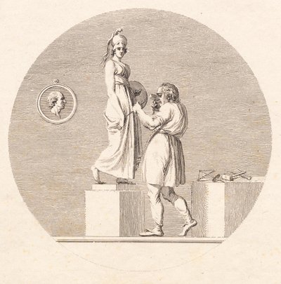 Sergel arbetar i sin ateljé av J.F. Clemens