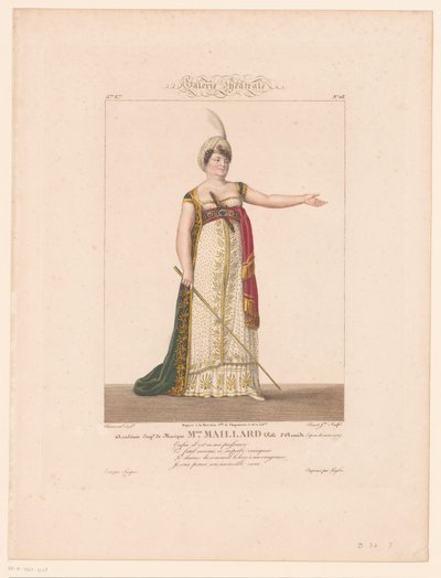 Porträtt av Marie-Thérèse Davoux i rollen av Armide Miss Maillard (titel på objekt) av J.L. Benoist (II)