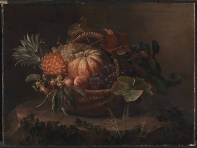 En fruktkorg på en stubbe av J.L. Jensen