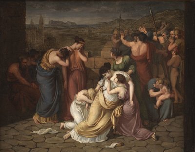 Andromache i förtvivlan vid åsynen av Hectors kropp av J.L. Lund