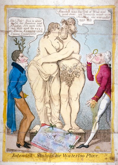 "Avsedda statyer för Waterloo Place", 1821 av JL Marks