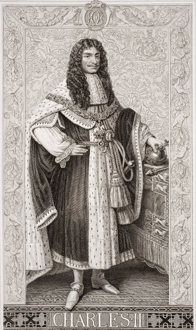 Karl II (1630-85) från "Illustrations of English and Scottish History", volym I. av J.L. Williams