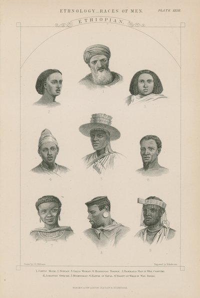Nio ansikten av etiopiskt folk av J.L. Williams