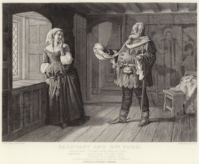 Falstaff och fru Ford, Merry Wives of Windsor, akt III, scen III av J.M.L. Ralston