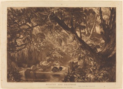 Aesacus and Hesperie, publicerad 1819. av Joseph Mallord William Turner