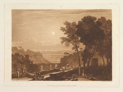 Bron och getter Liber Studiorum, del IX, skylt 43, 23 april 1812. av Joseph Mallord William Turner