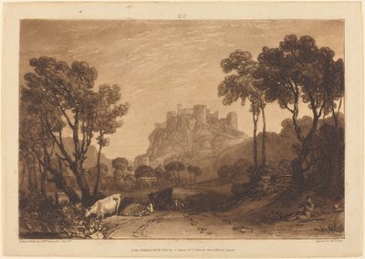 The Castle Above the Meadows, publicerad 1808. av Joseph Mallord William Turner