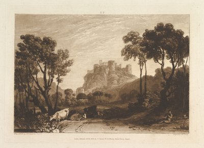Slottet ovanför ängarna Liber Studiorum, del II, skylt 8, 1808. av Joseph Mallord William Turner