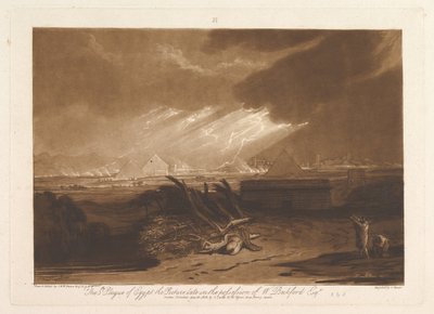 The Fifth Plague of Egypt Liber Studiorum, del III, skylt 16, 10 juni 1808. av Joseph Mallord William Turner