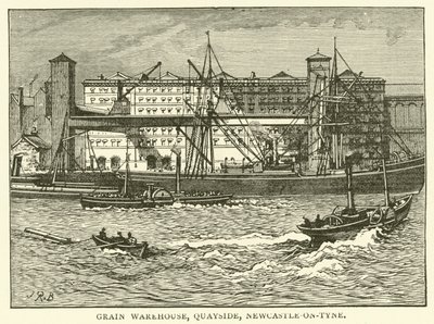 Grain Warehouse, Quayside, Newcastle-on-Tyne (gravyr) av J.R. Brown