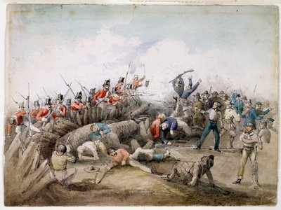 Eureka Stockade riot, Ballarat, Australia, 1854 av J.R. Henderson