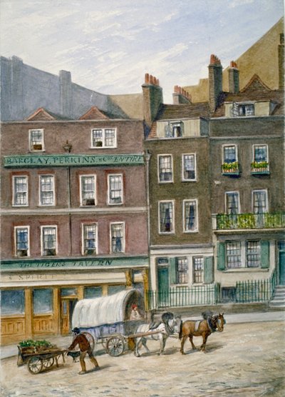 The Tiger Tavern, Tower Dock, London, 1868. av JT Wilson