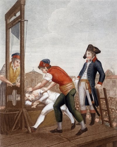 Maximilien Marie Isidore de Robespierre vid giljotinen av J. (after) Beys