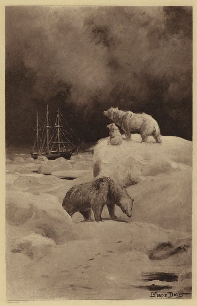 Peary i de arktiska regionerna (litho) av J. (after) Steeple Davis