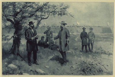 Överlämnande av Pemberton till Grant (litho) av J. (after) Steeple Davis