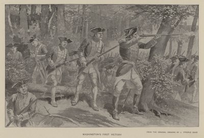 Washingtons första seger (litho) av J. (after) Steeple Davis