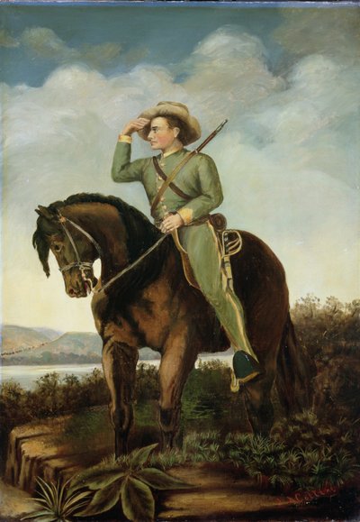En konfedererad scout av general Turner Ashby i dalen nära Luray och New Jacket av J. A. Collins