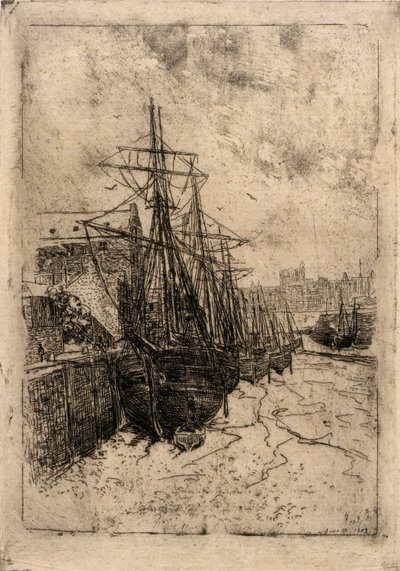 Båtar vid lågt vattenstånd - Isle of Man av J. Alden Weir