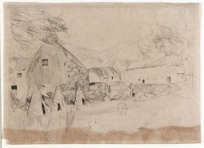 Bondgård--Insle of Man av J. Alden Weir