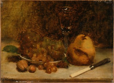 Druvor, kniv och glas av J. Alden Weir