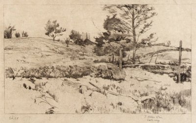 Landskap (skiss av fält) av J. Alden Weir