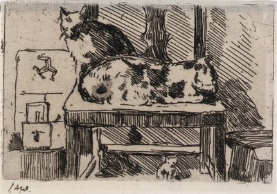 Manxkatter--Insle of Man av J. Alden Weir
