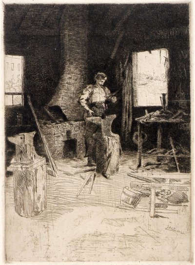 Smedens verkstad av J. Alden Weir