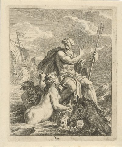 Seascape med Thetis och Neptunus Scener ur Achilles liv (serietitel) Vitam et mortem achilli (serietitel) av J. Alexander Janssens