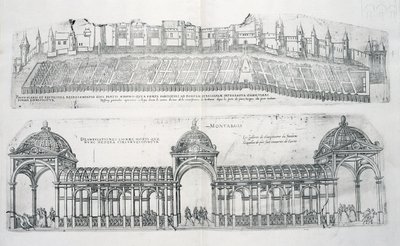 Utsikt över Montargis, från "De vackraste byggnaderna i Frankrike", publicerad 1570-talet av J. Androuet Ducerceau