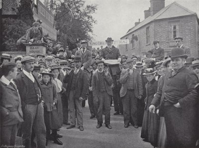 Corby Pole Fair, ordföranden, med stadgan av J. Benjamin Stone