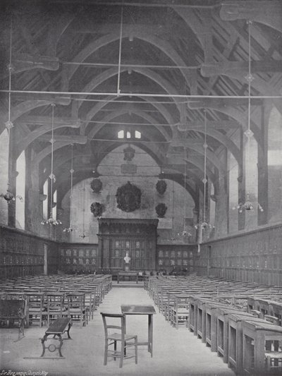 Pannkakskastning på Westminster School, the Great Hall av J. Benjamin Stone