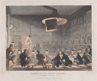 Ritning från livet vid Royal Academy, Somerset House, 1 januari 1808., 1 januari 1808. av J. Bluck