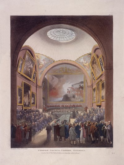 Guildhall Council Chamber, London, 1808 av J Bluck