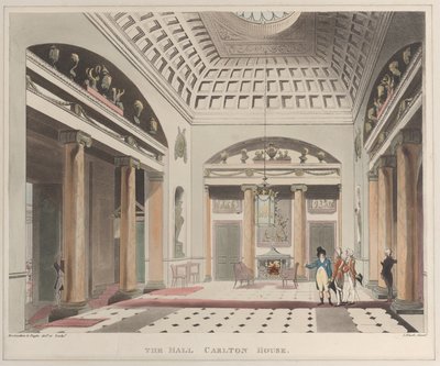 The Hall Carlton House Microcosm of London, skylt 15, 1 april 1808., 1 april 1808. av J. Bluck
