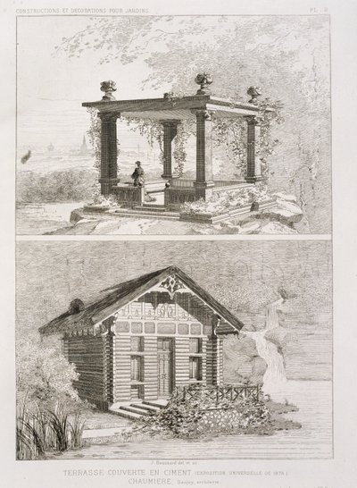 Terrass täckt med cement och rost designad av Danjoy, c.1880 av J. Boussard